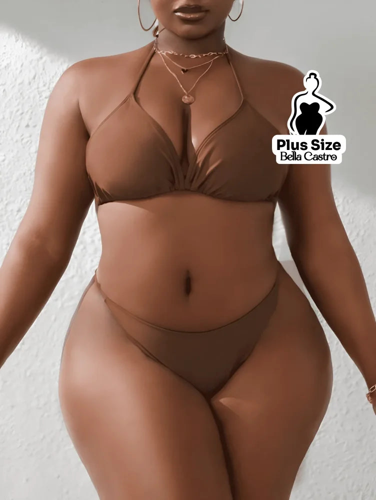Conjunto de Biquíni com Saída de Praia Plus Size Conjunto de Biquíni com Saída de Praia Plus Size