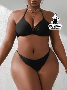 Conjunto de Biquíni com Saída de Praia Plus Size Conjunto de Biquíni com Saída de Praia Plus Size